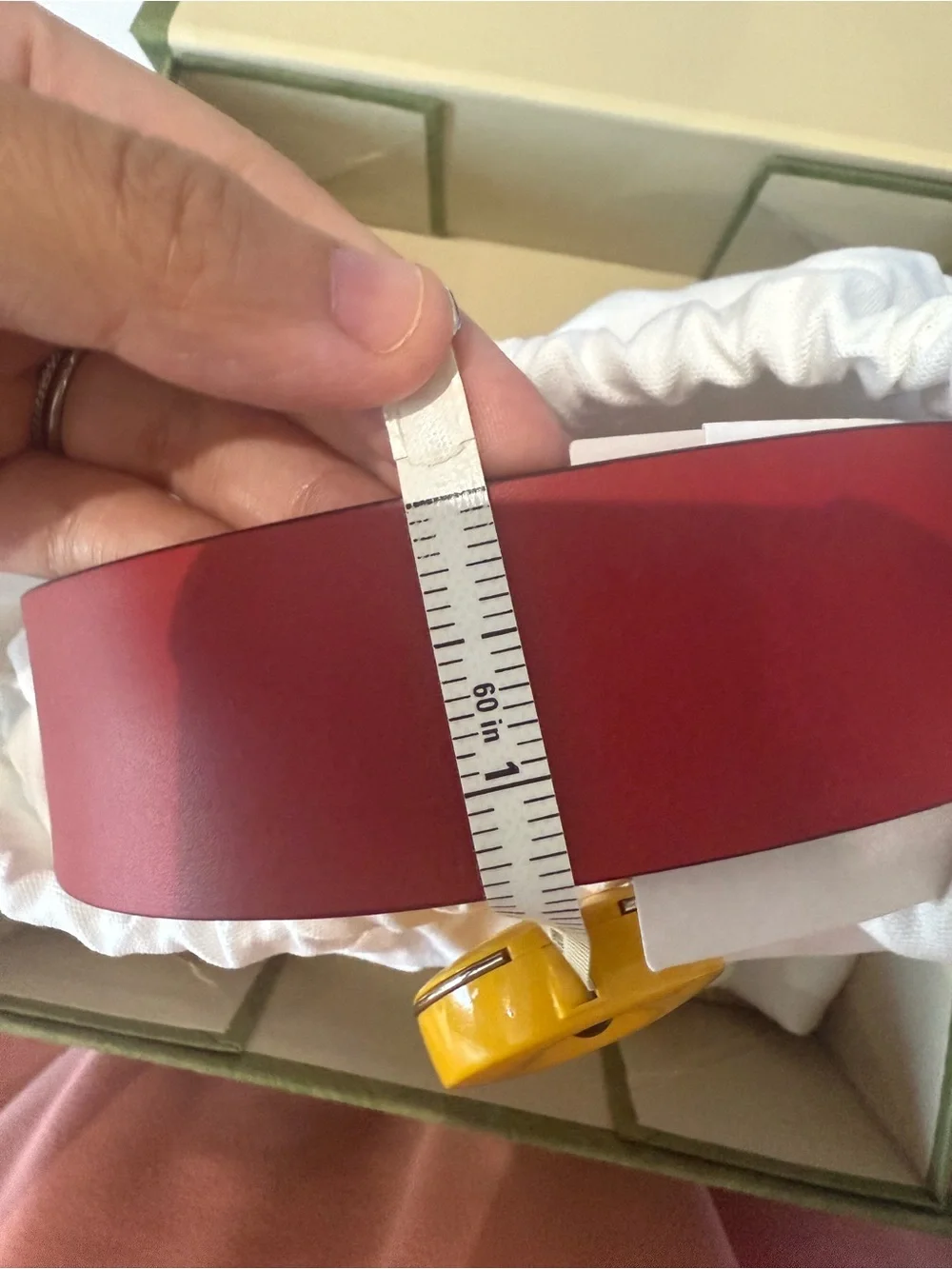 Gucci Red Leather Interlocking G Belt 85